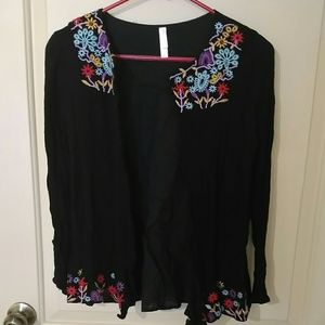 Xhilaration Embroidered Floral Cardigan Girls XL
